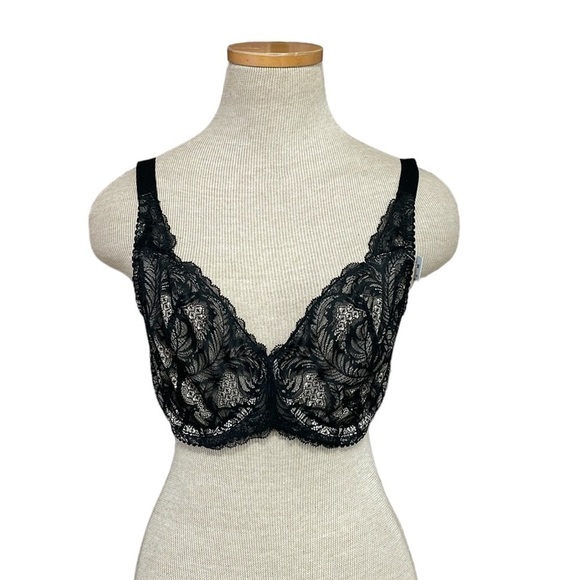 Paramour LouLou Bra Women's 34DD Black Lace NWT Underwire - Picture 1 of 13